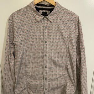 Prana Men's Slim Fit Long Sleeve Shirt with Unique Arrow Pattern - Large